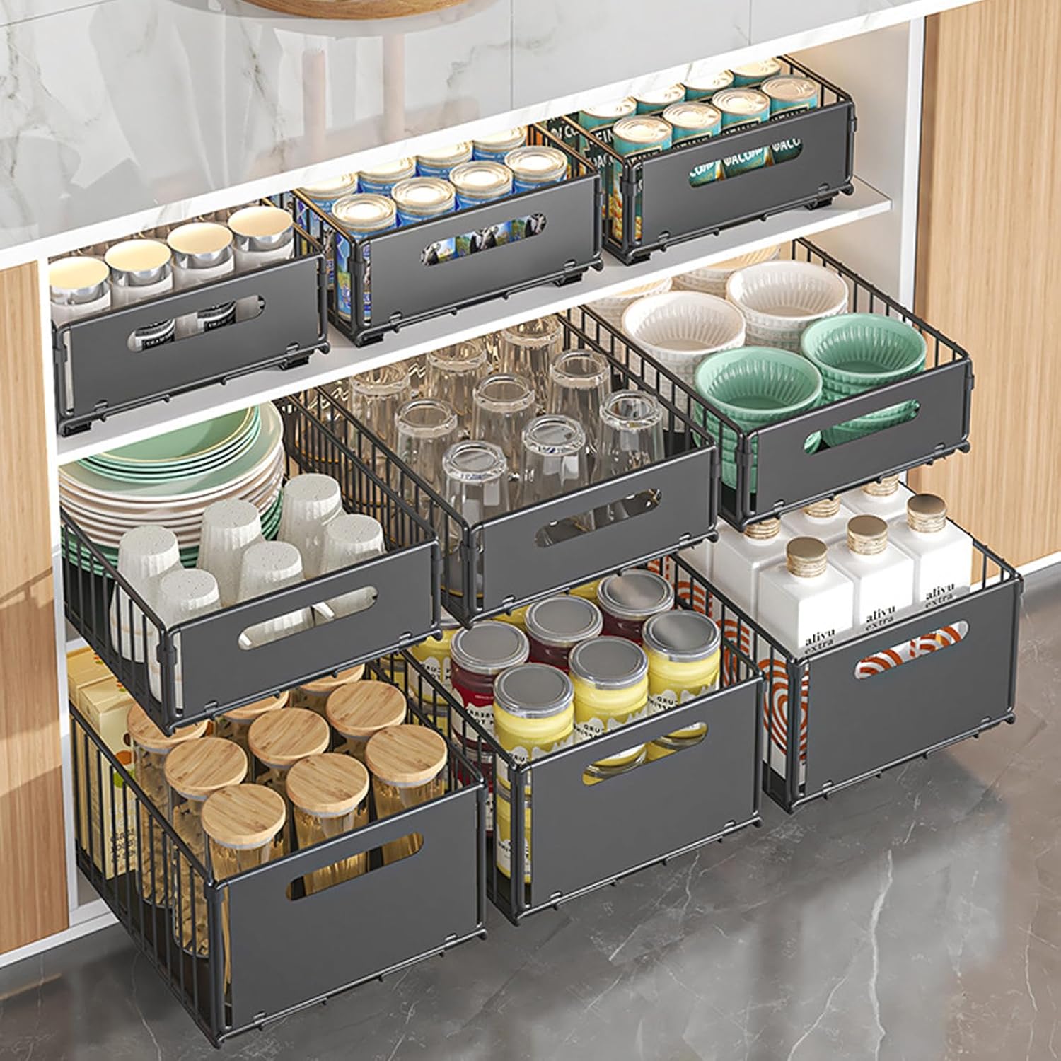Carla Home Pull-Out Cabinet Organisers – 2 Pack