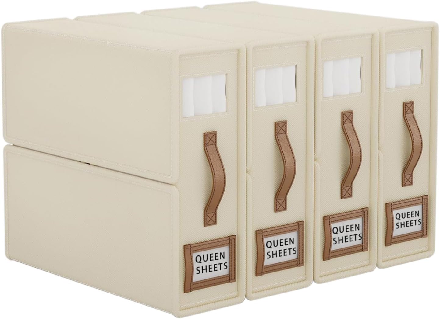 CARLA HOME Bedding Organiser Set – Beige, 4-Pack