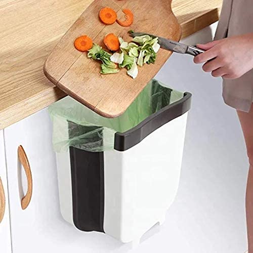 Collapsible Cabinet-Door Waste Bin – White