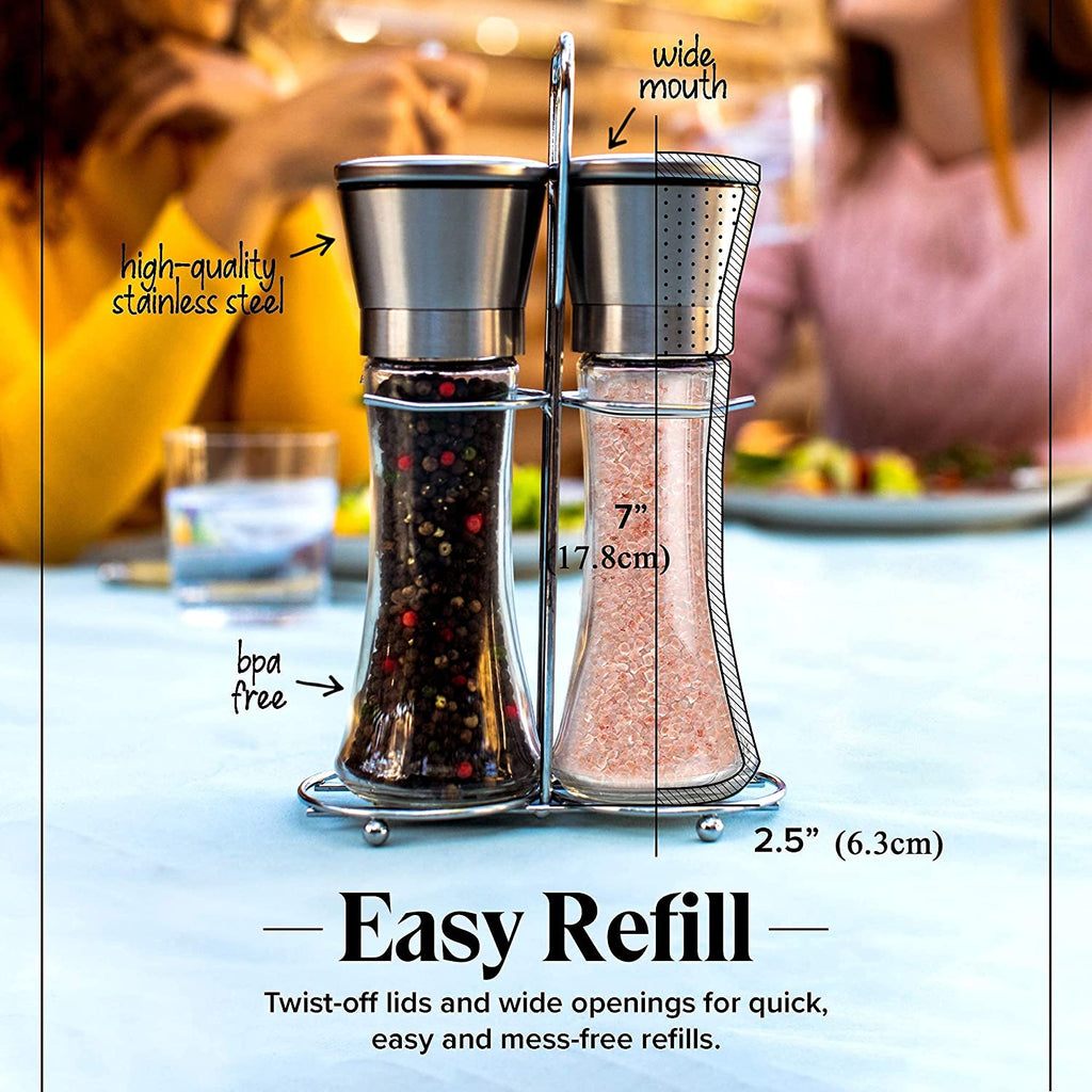 Stainless Steel Salt & Pepper Grinder Set