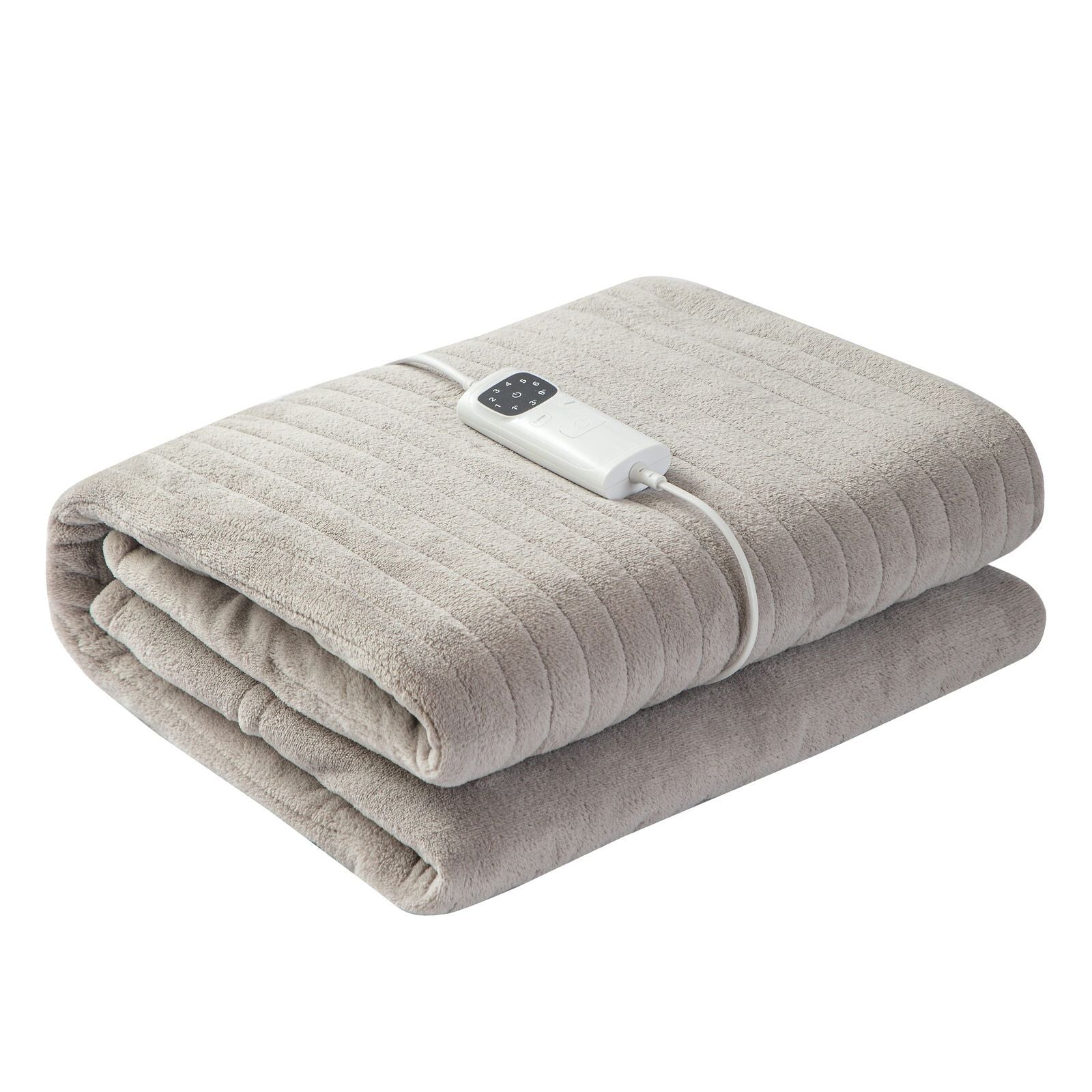 Lenoxx Heated Throw Blanket – Grey & Cream Fleece