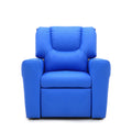 Kids Light Blue Recliner Chair w/ Footrest & Cup Holder