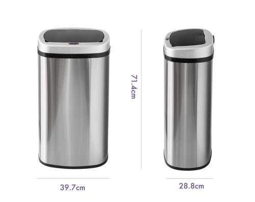 60L Stainless Steel Motion Sensor Bin