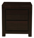 Amsterdam Solid Mahogany 2-Drawer Bedside Table – Chocolate
