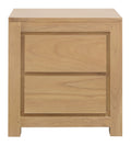 Amsterdam Solid White Cedar 2-Drawer Bedside Table – Natural