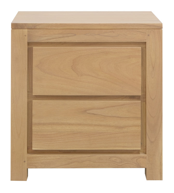 Amsterdam Solid White Cedar 2-Drawer Bedside Table – Natural