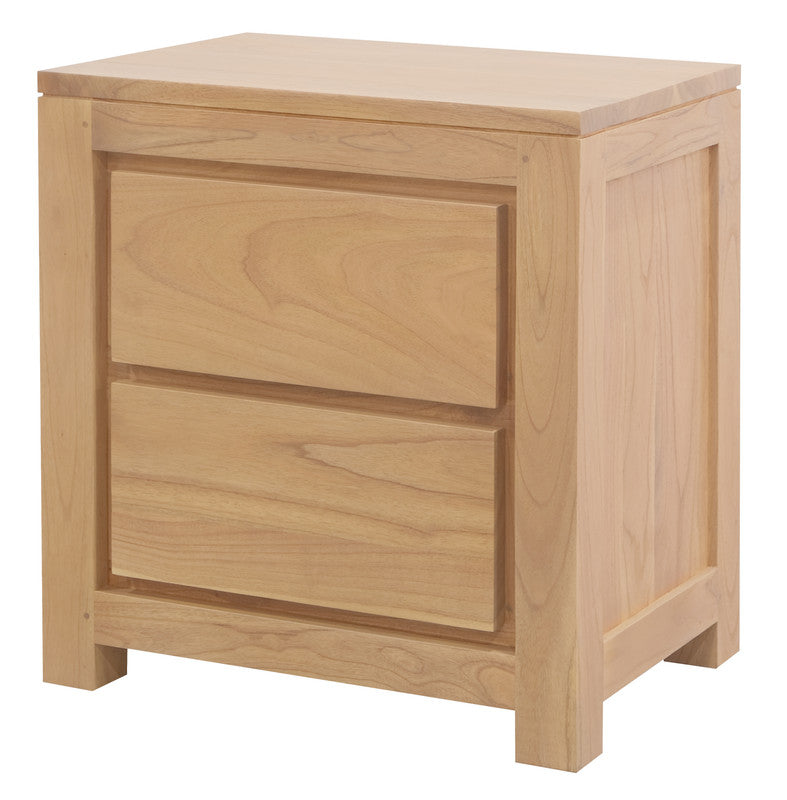 Amsterdam Solid White Cedar 2-Drawer Bedside Table – Natural