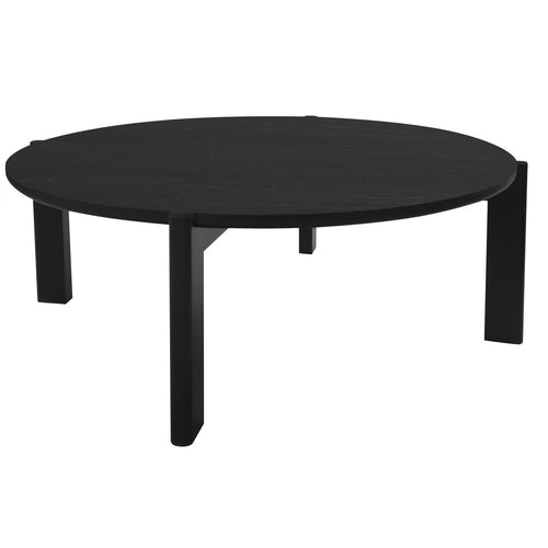 Adelle Solid Mindi Round Coffee Table – Black