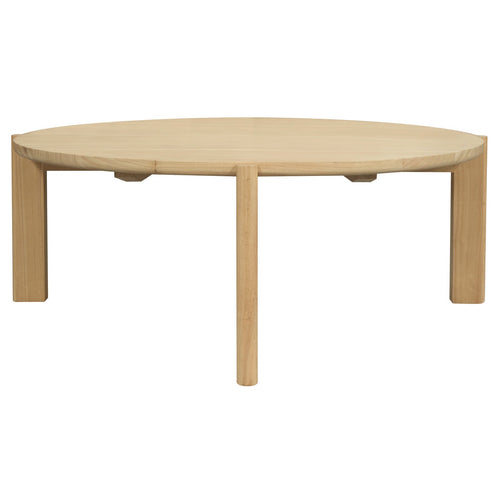 Adelle Solid Mindi Round Coffee Table – Natural