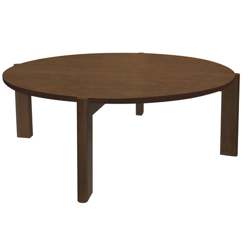 Adelle Solid Mindi Round Coffee Table – Walnut