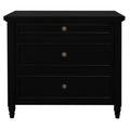 Beau 3 Drawer Solid White Cedar Turn Leg Dresser (Black)