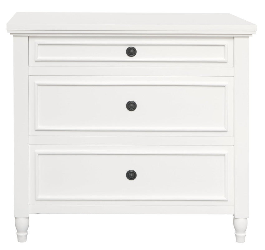 Beau Solid White Cedar 3-Drawer Dresser – White