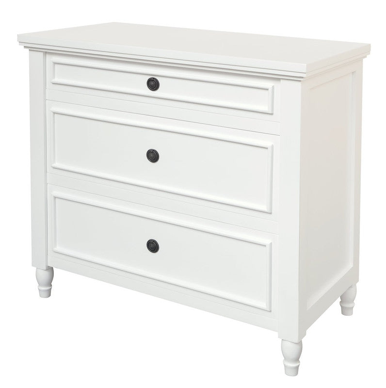 Beau Solid White Cedar 3-Drawer Dresser – White