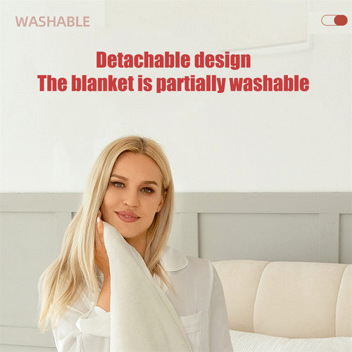 Double-Sided Heated Throw with Detachable Controller – Grey
