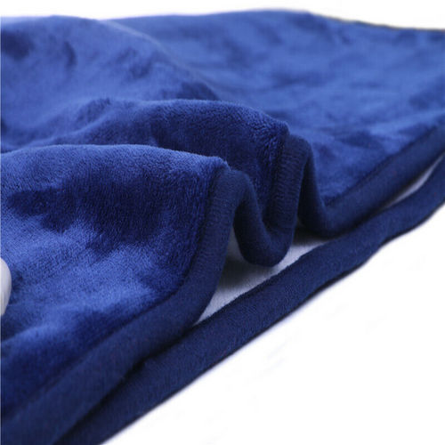 Double-Sided Heated Throw with Detachable Controller – Blue