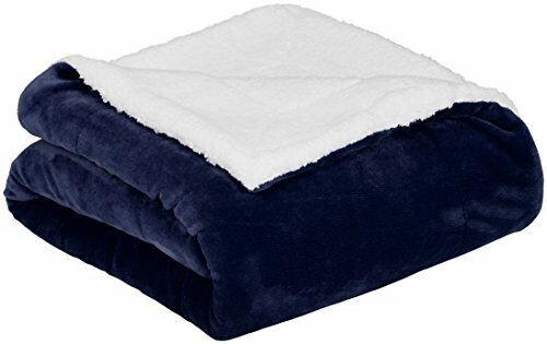 Double-Sided Heated Throw with Detachable Controller – Blue