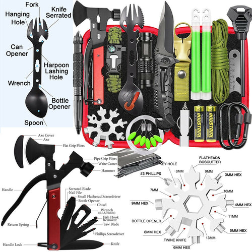 32 In 1 Emergency Survival Equipment Kit Camping SOS Tool Sports Tactical Hiki