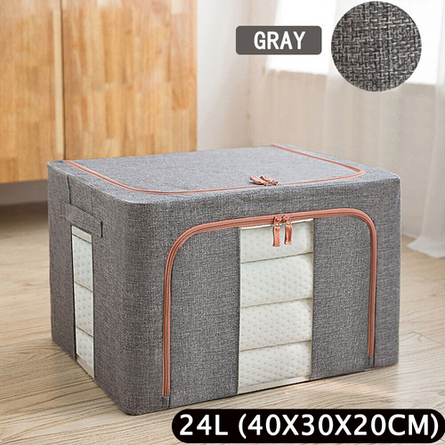 24L Foldable Steel-Frame Storage Box