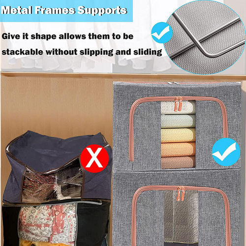 24L Foldable Steel-Frame Storage Box