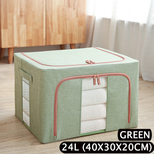 24L Foldable Steel-Frame Storage Box