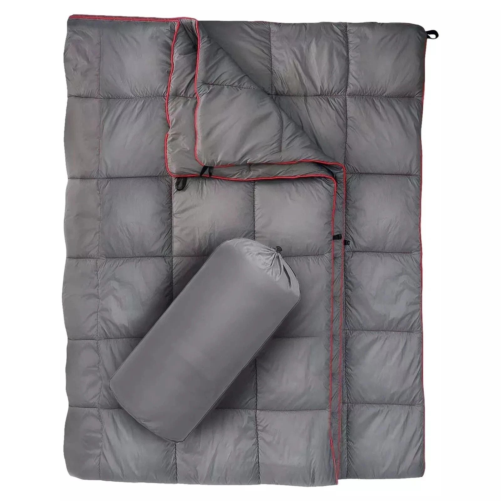 Packable Down-Blend Camping Blanket – Grey, 190.5 × 129.5 cm