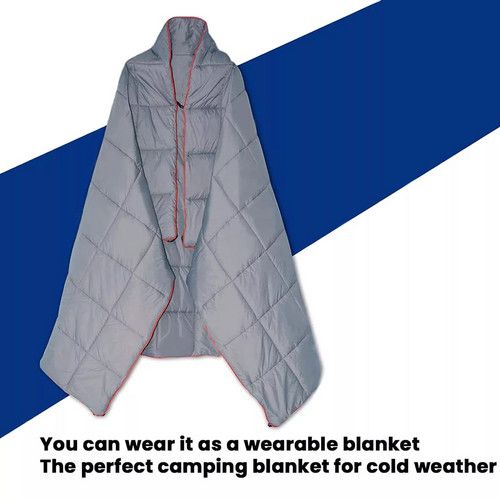 Packable Down-Blend Camping Blanket – Grey, 190.5 × 129.5 cm
