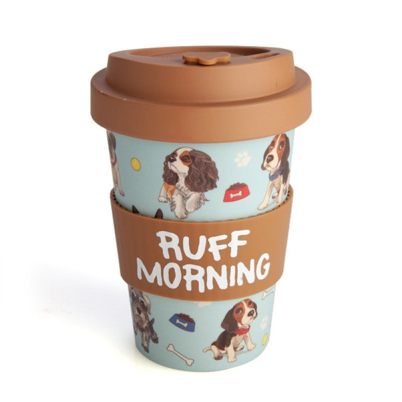 Dog Print Bamboo-Style Reusable Travel Cup 470ml
