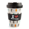 I Heart Social Distancing Reusable Bamboo Cup