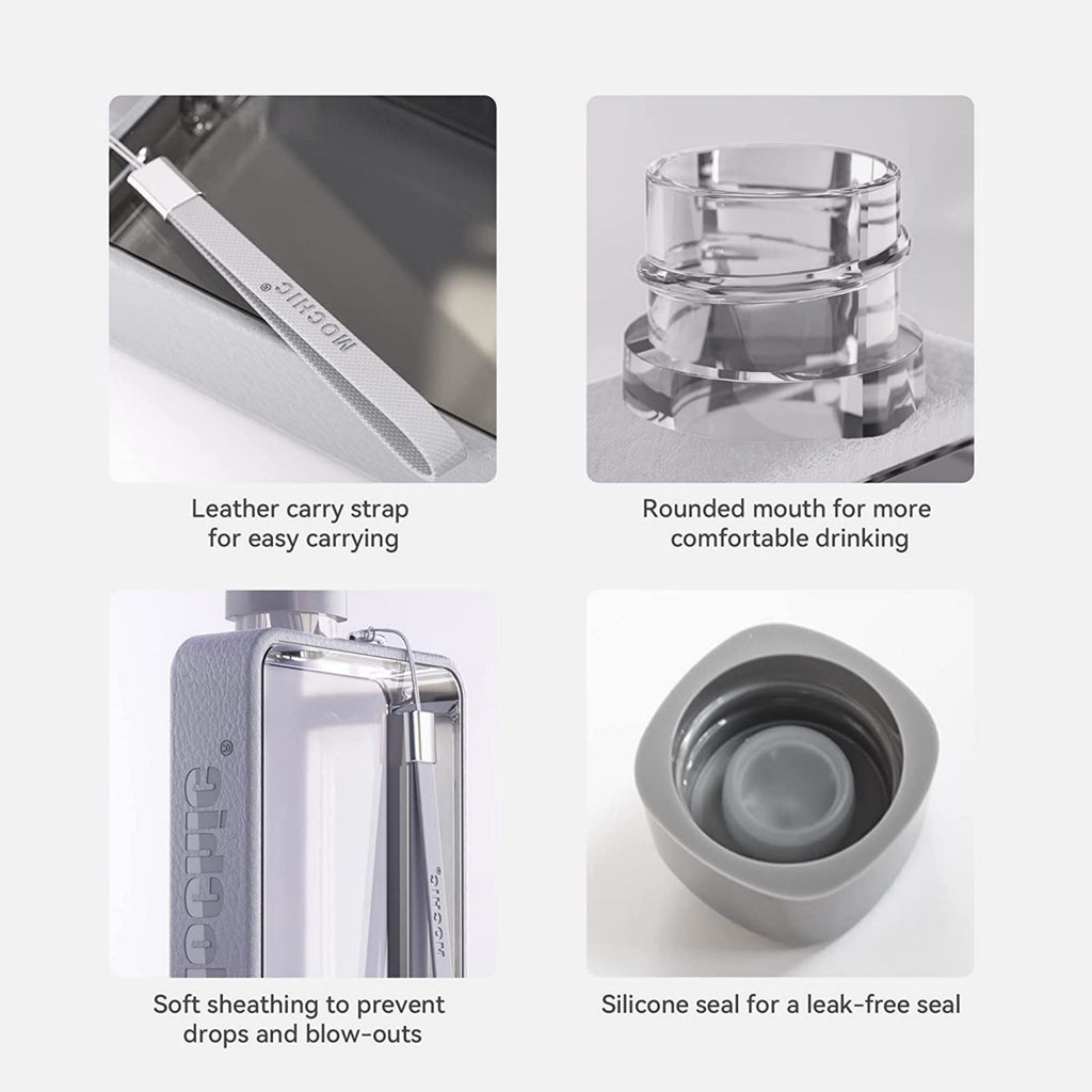 A5 Flat Water Bottle – Grey