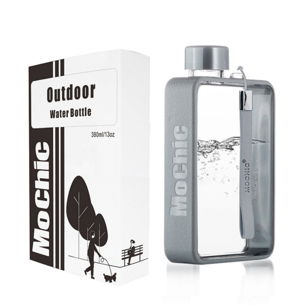 A5 Flat Water Bottle – Grey