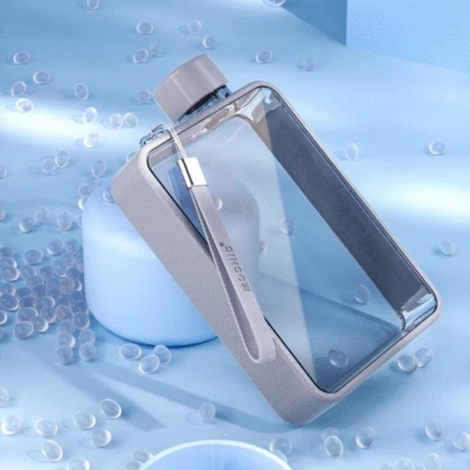 A5 Flat Water Bottle – Grey