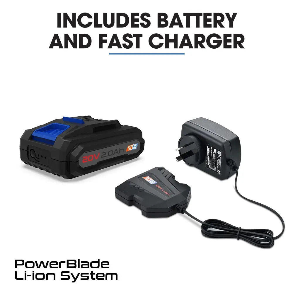 POWERBLADE BW4 20V Cordless Electric Leaf Blower Kit, with Battery and Fast Charger