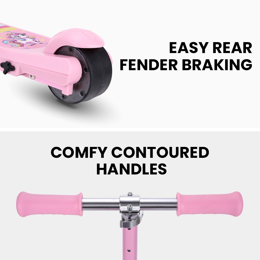 ROVO KIDS WhizKid Electric Scooter, Ages 5-11, Adjustable Height, AU Compliant, Lithium Battery, Brushless Motor, Pink