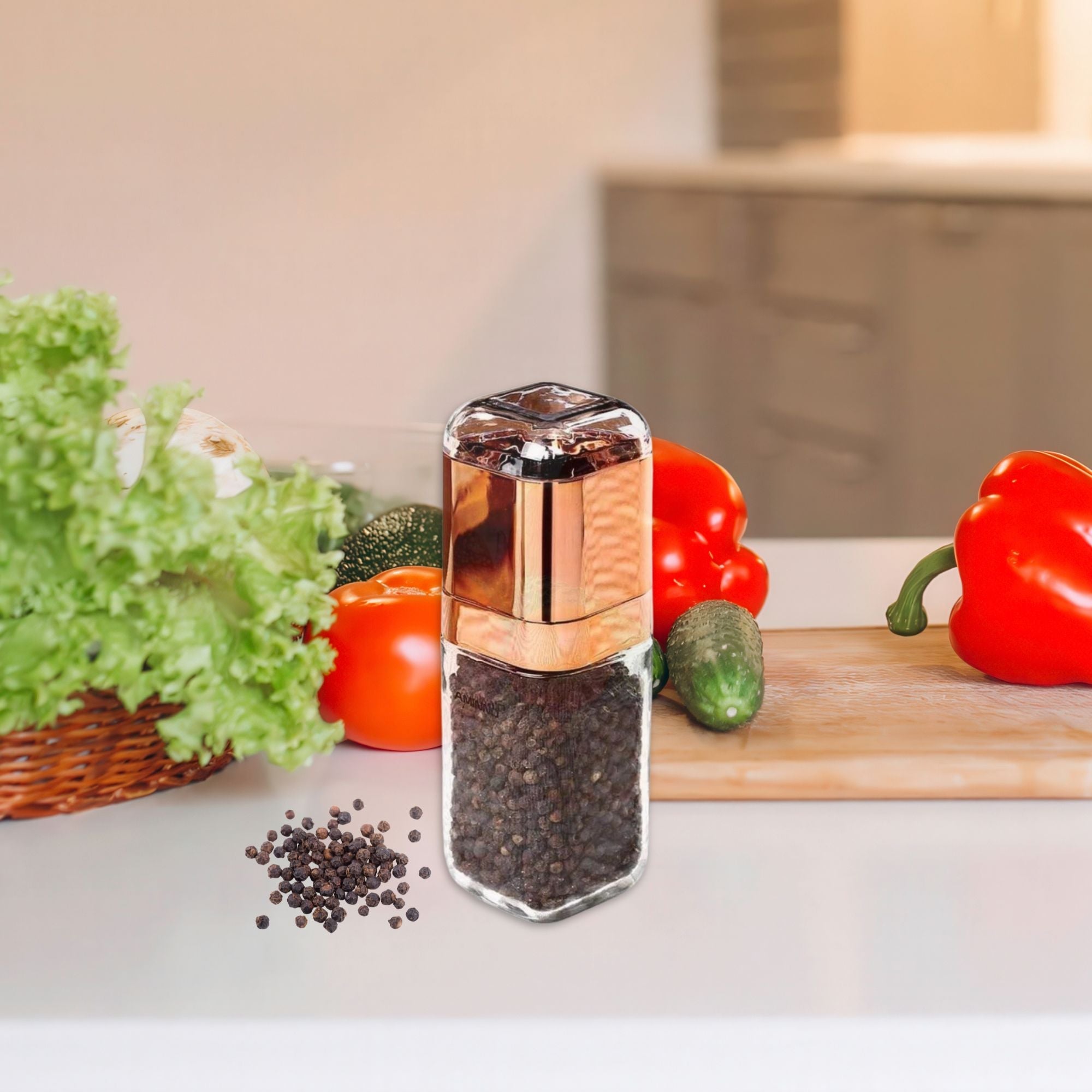 Orku 180ml Glass Spice Grinder – Rose Gold