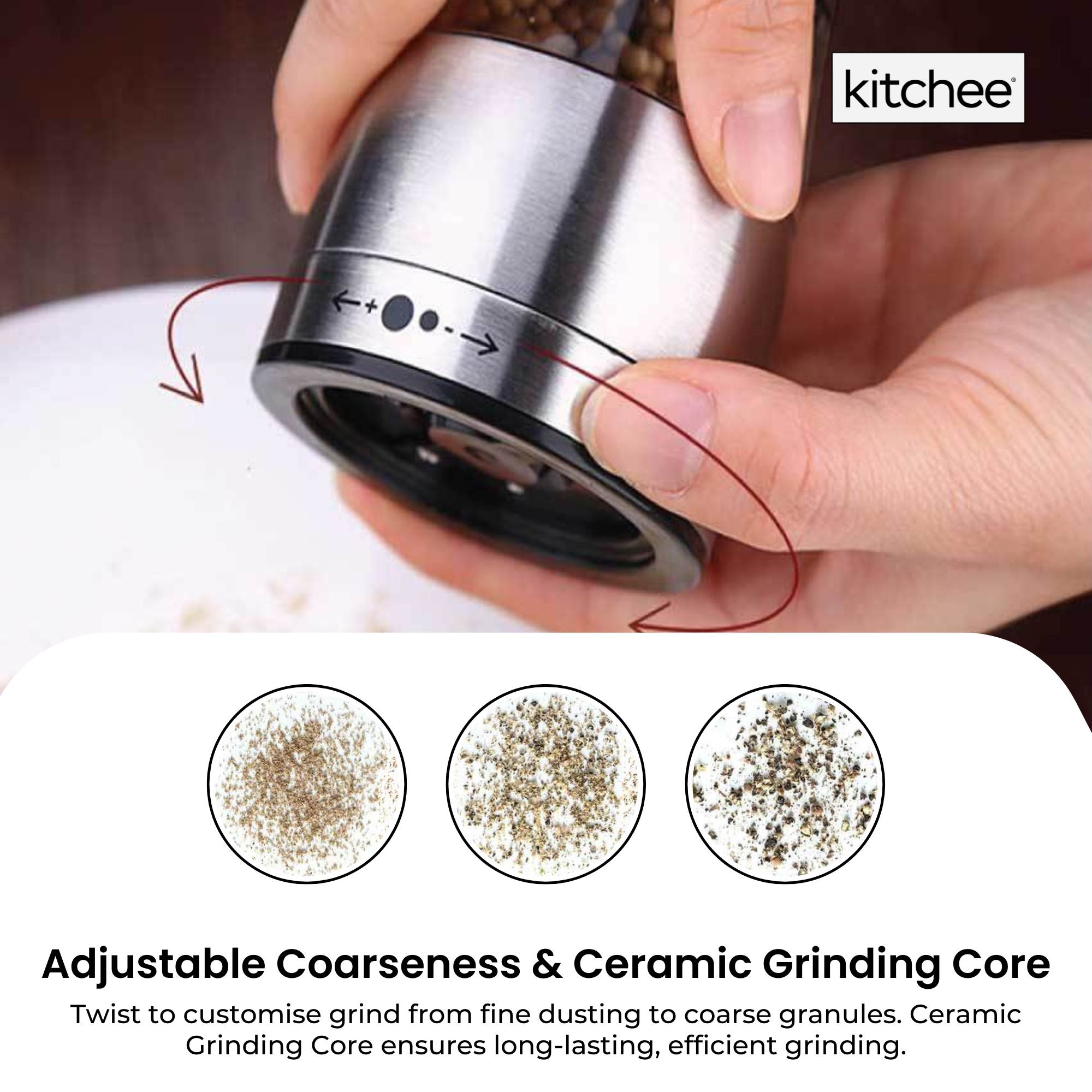 Kitchee Stainless Steel Spice Grinder