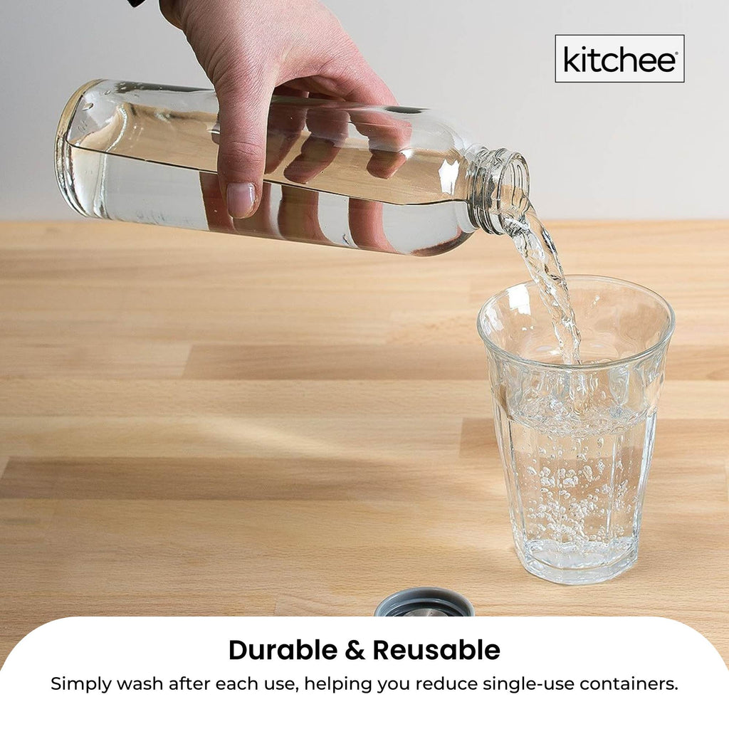 Kitchee Glass Water Bottles 500ml – Set of 6