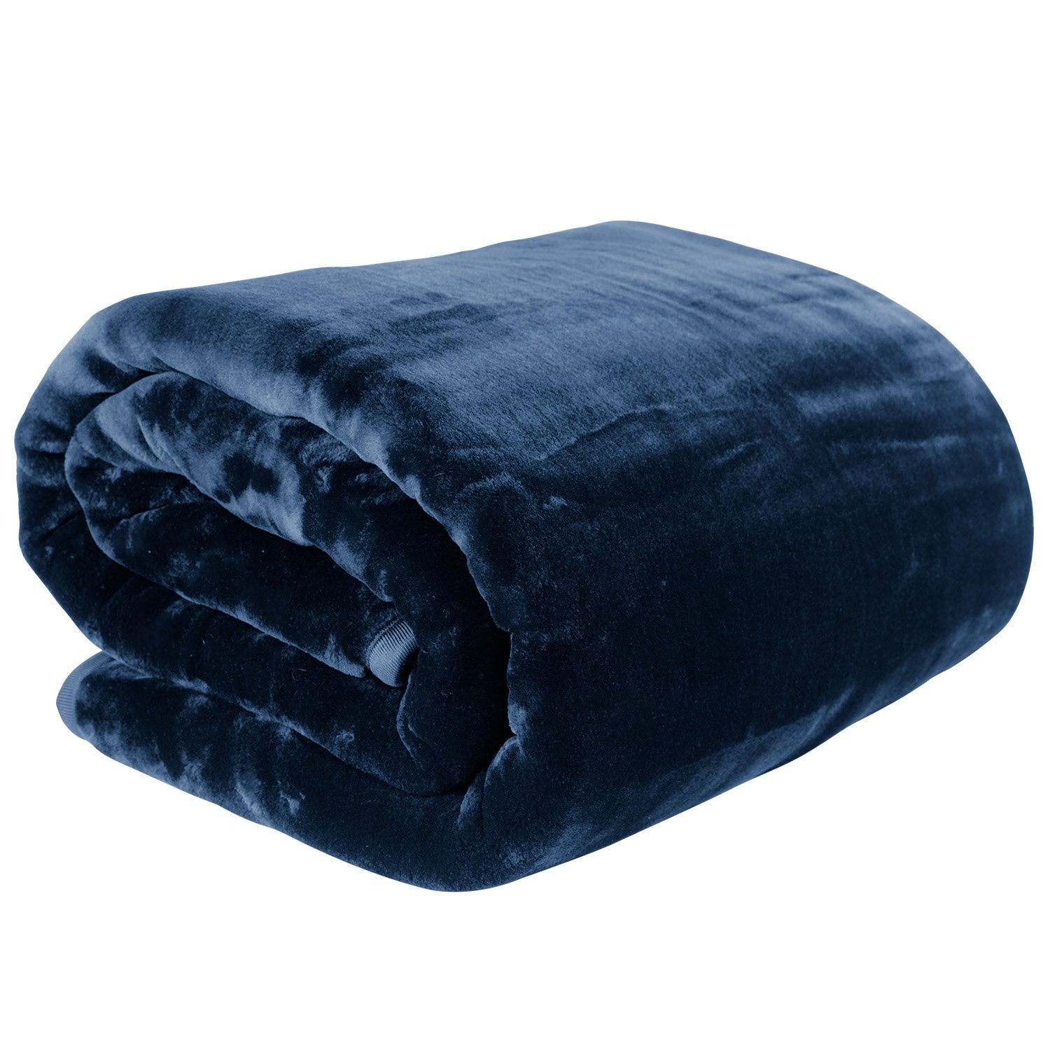 Laura Hill 600gsm Faux Mink Blanket Queen Size Double-sided Throw Rug Large Super Luxurious Soft - Blue