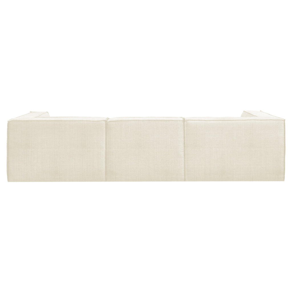 Sarantino Novi 3-Seater Modular Sofa with Ottoman in Cream Non-Slip Bottom Lounge