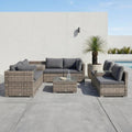9-Piece Modular Wicker Outdoor Lounge Setting with Storage