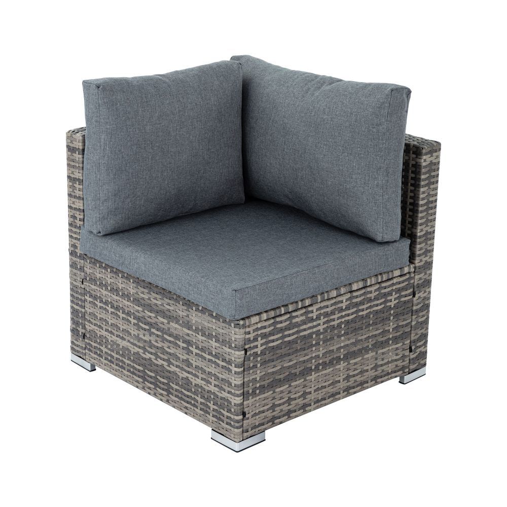 9-Piece Modular Wicker Outdoor Lounge Setting with Storage