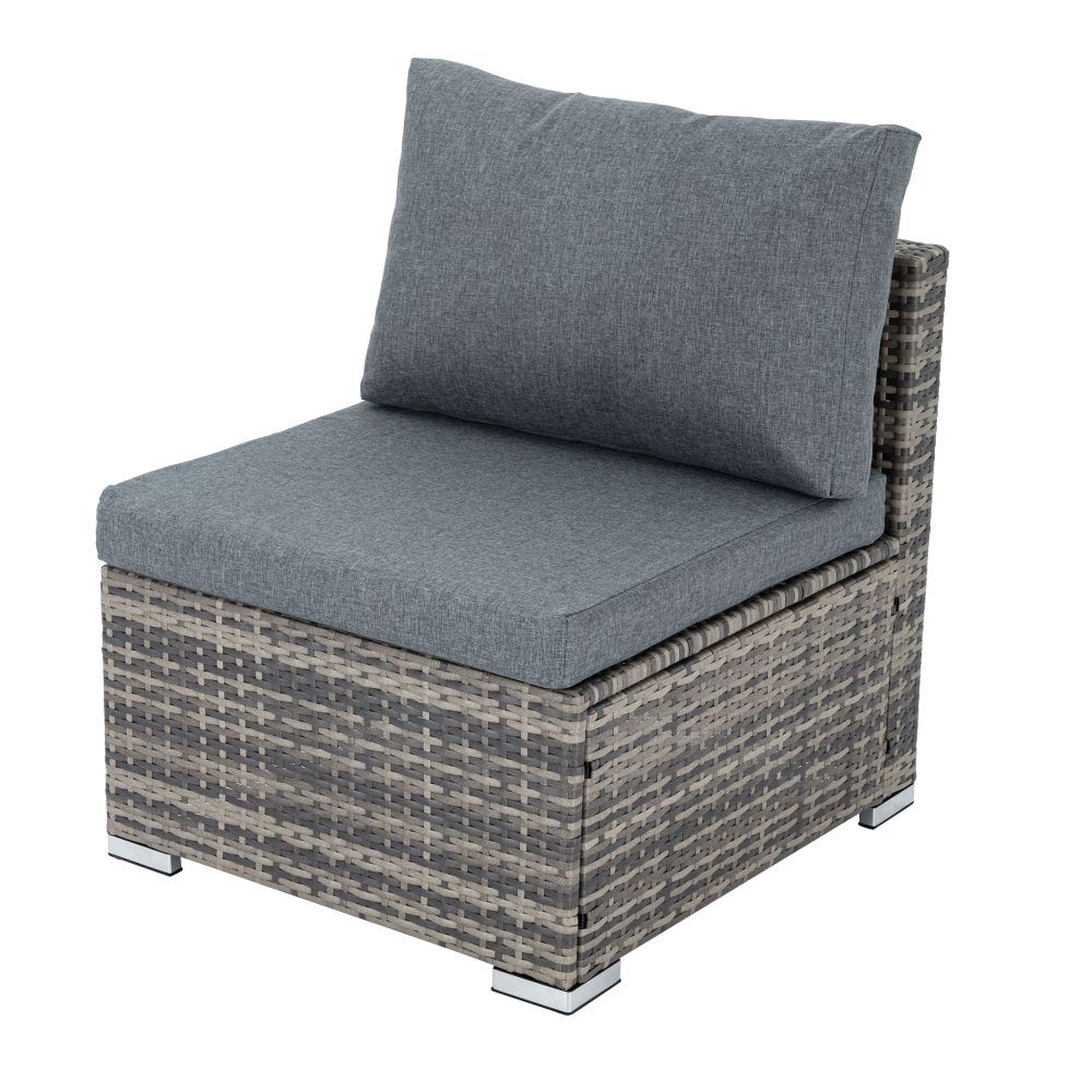 9-Piece Modular Wicker Outdoor Lounge Setting with Storage