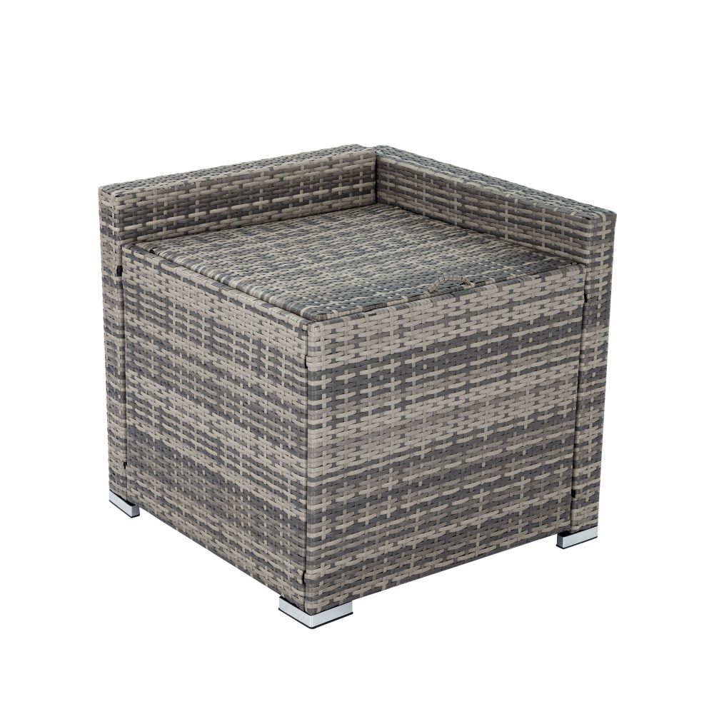 9-Piece Modular Wicker Outdoor Lounge Setting with Storage