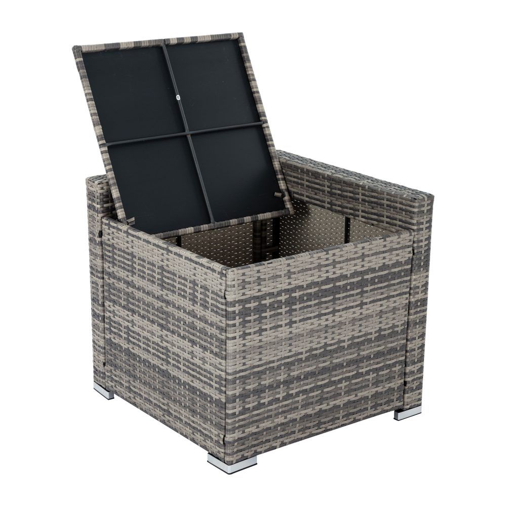 9-Piece Modular Wicker Outdoor Lounge Setting with Storage