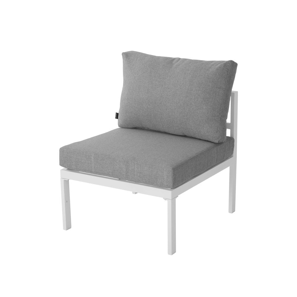 7-Piece White Aluminium Modular Outdoor Lounge Set