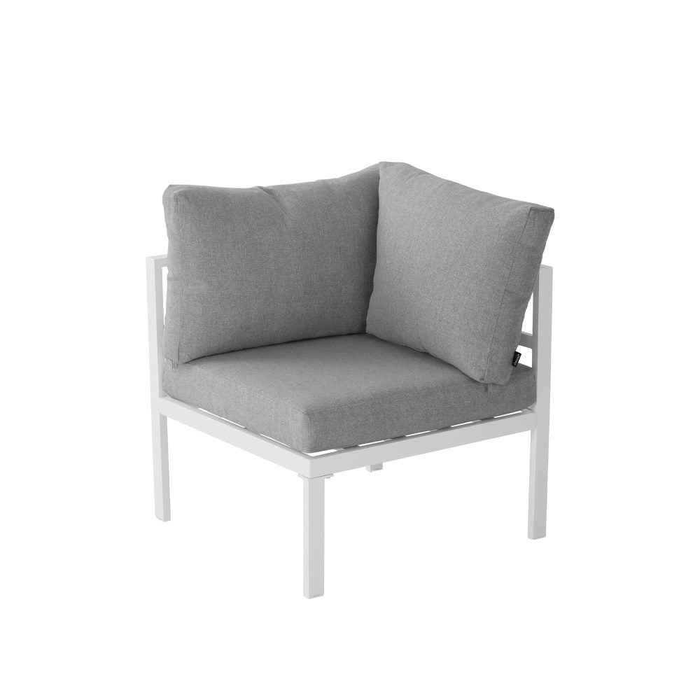 7-Piece White Aluminium Modular Outdoor Lounge Set