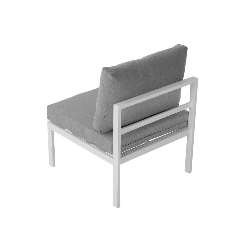7-Piece White Aluminium Modular Outdoor Lounge Set