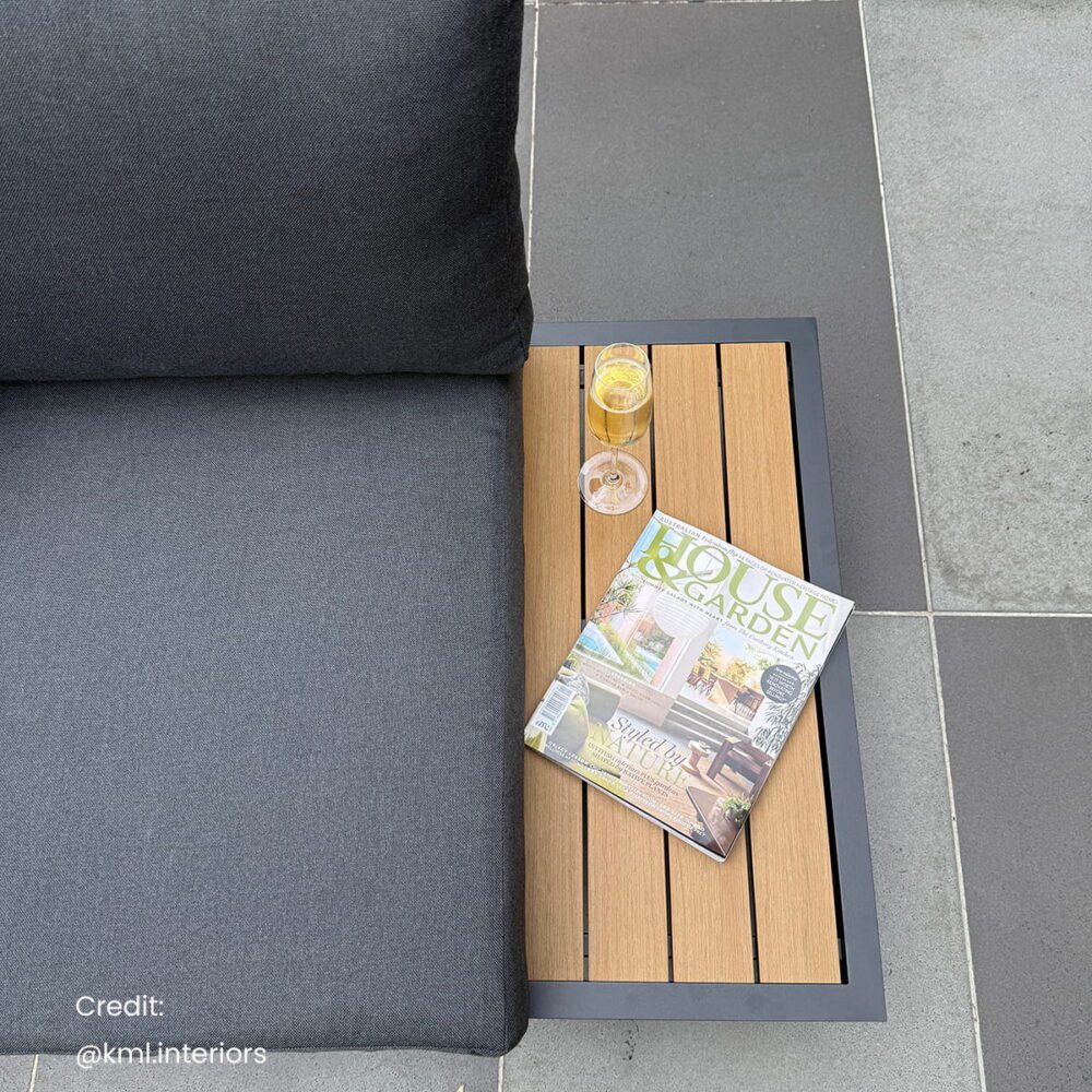 7-Piece Black Aluminium Modular Outdoor Lounge Set