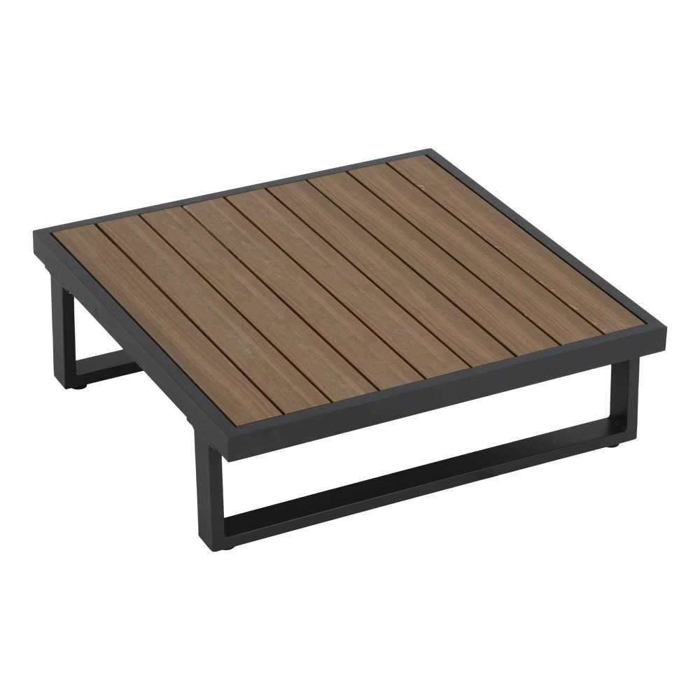 7-Piece Black Aluminium Modular Outdoor Lounge Set