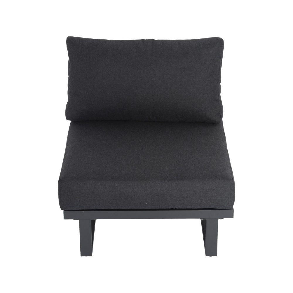 7-Piece Black Aluminium Modular Outdoor Lounge Set