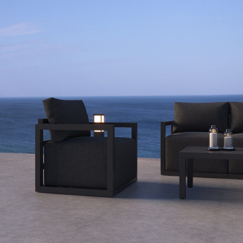 Alfresco Serenity 4-Seater Outdoor Lounge Set – Charcoal Grey